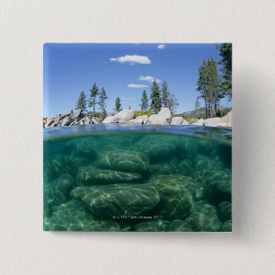 Above and below Lake Tahoe 2 Inch Square Button