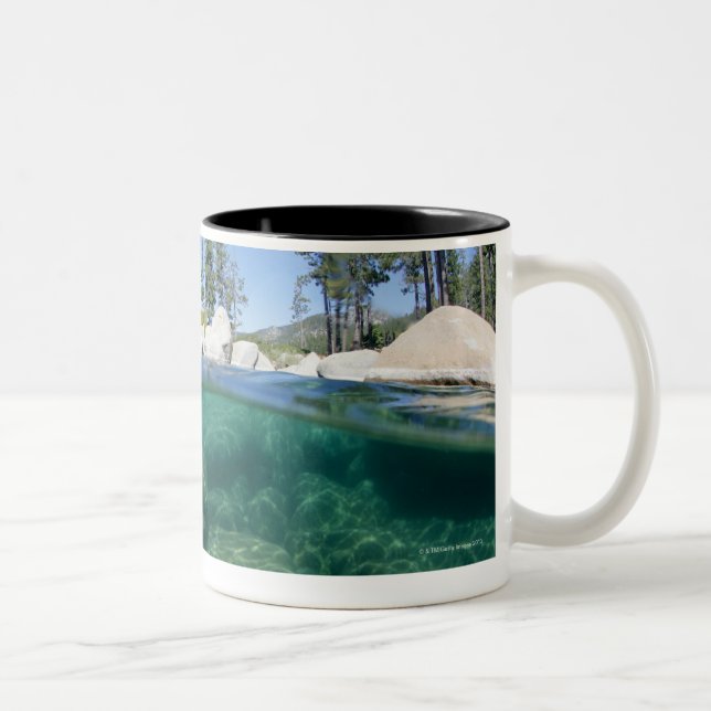 Above and below Lake Tahoe Two-Tone Coffee Mug (Right)