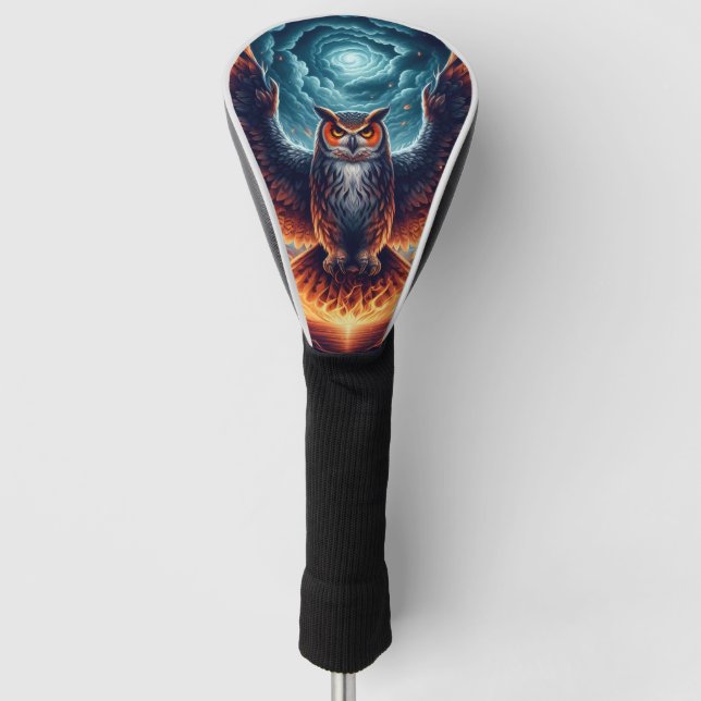 Above and Below - Wise Owl Art Golf Head Cover (Front)
