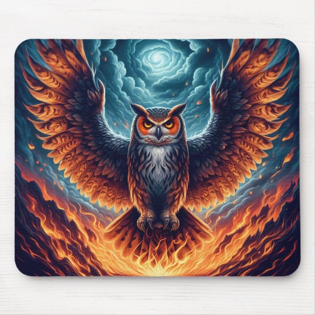 Above and Below - Wise Owl Art Mouse Pad (Front)