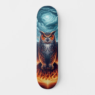 Above and Below - Wise Owl Art Skateboard