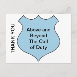 Above and Beyond the Call of Duty Badge Postcard