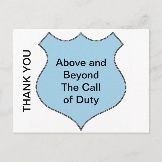 Above and Beyond the Call of Duty Badge Postcard (Front)