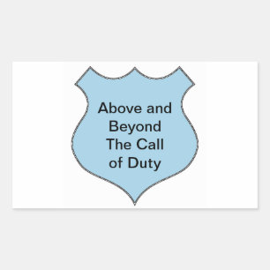 Above and Beyond the Call of Duty Badge Sticker