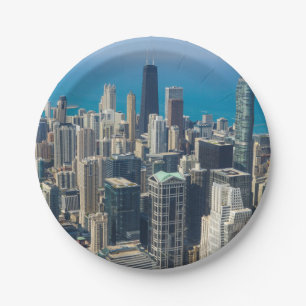 Above Chicago Paper Plate