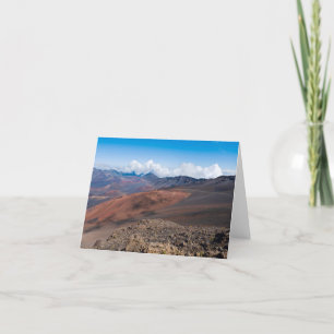 above haleakala crater along sliding sands trail thank you card