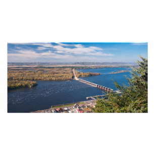 Above Mississippi River and Dam at Alma Card