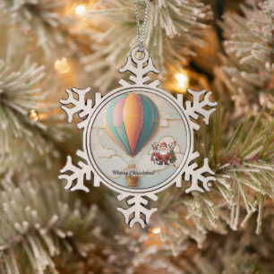 "Above the Horizon" Snowflake Pewter Christmas Ornament