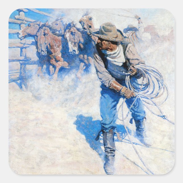 Above the Sea of Round Square Sticker (Front)