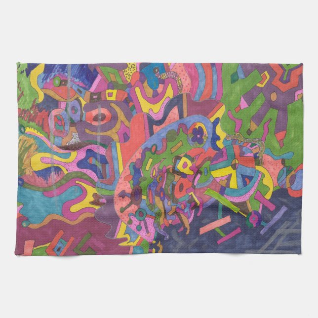 "Above the Storm" Abstract Art Kitchen Towel (Horizontal)