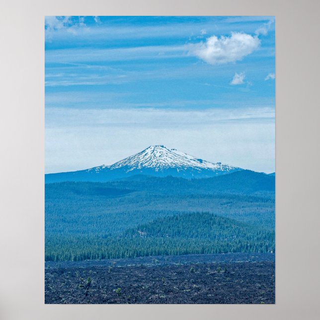 Above Tree Line // Dense Forest and Blue Mountain Poster (Front)