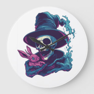 Abra-Cadabra Bones � Funny Magic Skull Large Clock