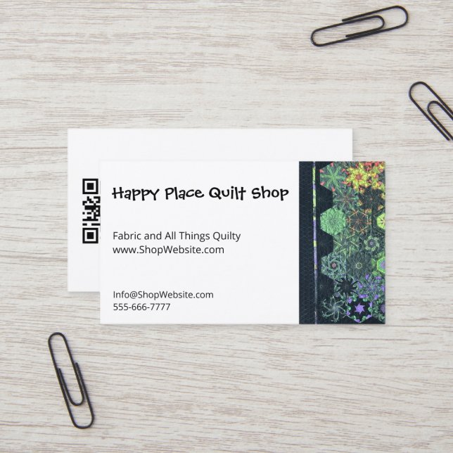 Abracadabra Quilt Fully Customizable Biz Cards (Front/Back In Situ)