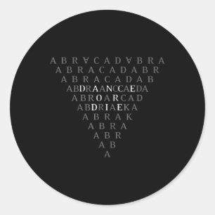Abracadabra Vintage Gothic For Men Women Classic Round Sticker