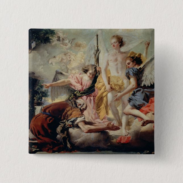 Abraham and the Three Angels 2 Inch Square Button (Front)