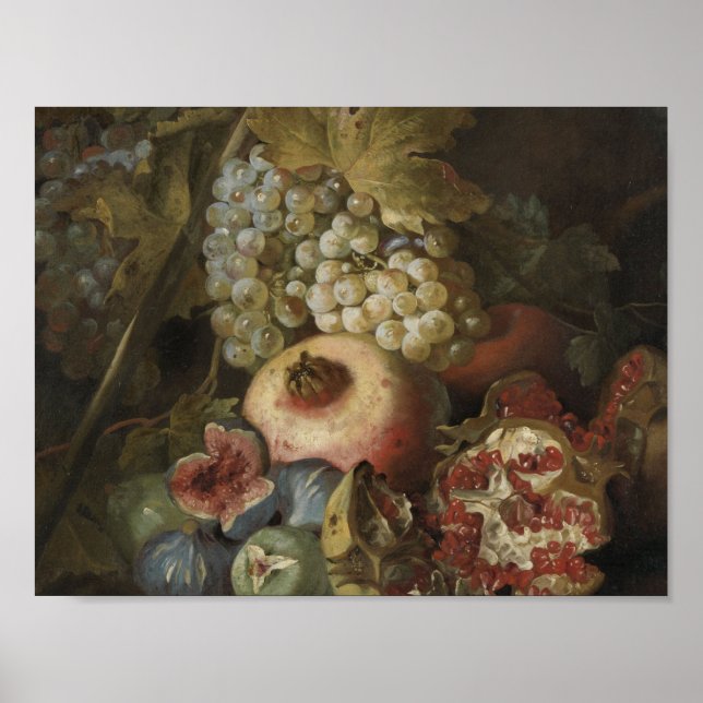 Abraham Brueghel - Still life with fruit Poster (Front)