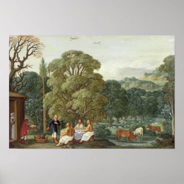Abraham entertaining the Three Angels Poster (Front)