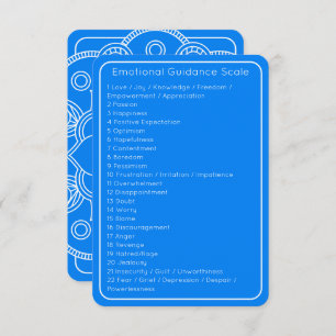 Abraham Hicks Blue Emotional Guidance Scale  Card