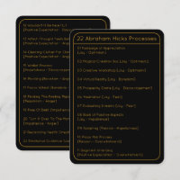 Abraham Hicks LOA 22 Processes List Black Card