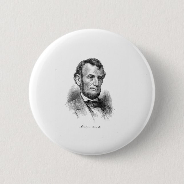 Abraham Lincoln 10 2 Inch Round Button (Front)