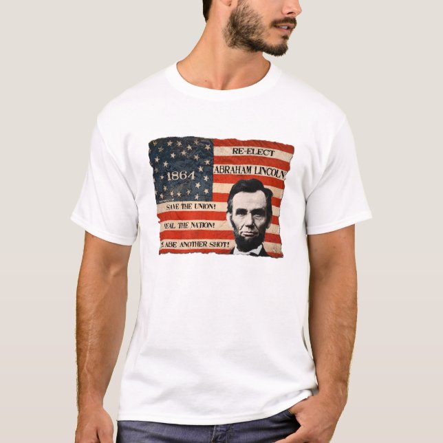Abraham Lincoln 1864 Campaign T-Shirt (Men's) (Front)