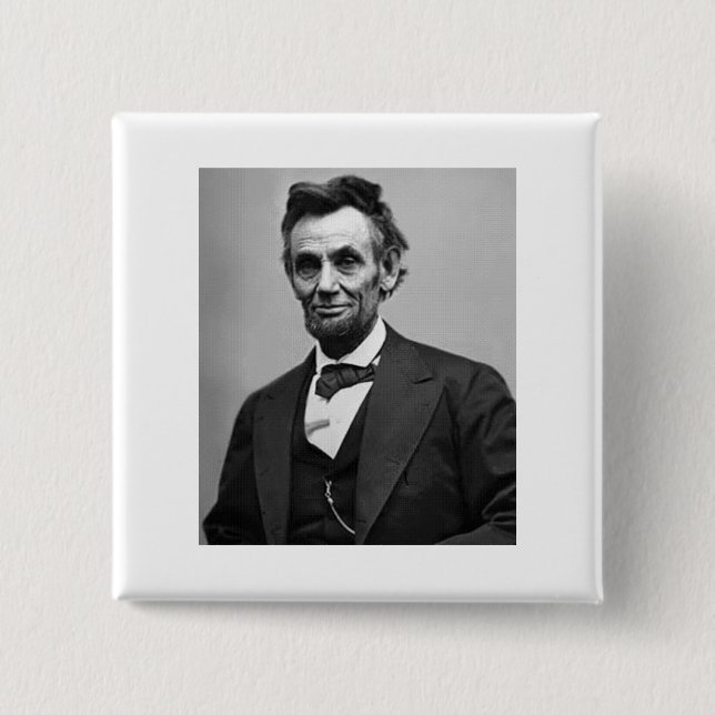 Abraham Lincoln 2 Inch Square Button (Front)