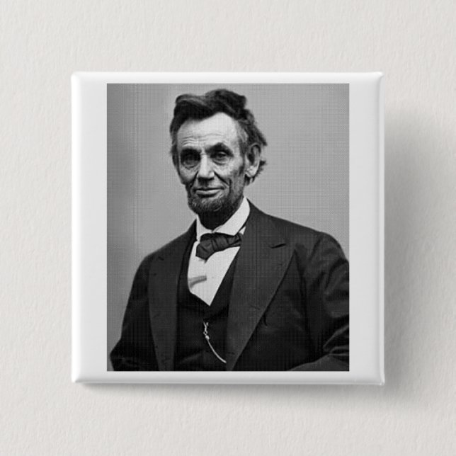Abraham Lincoln 2 Inch Square Button (Front)