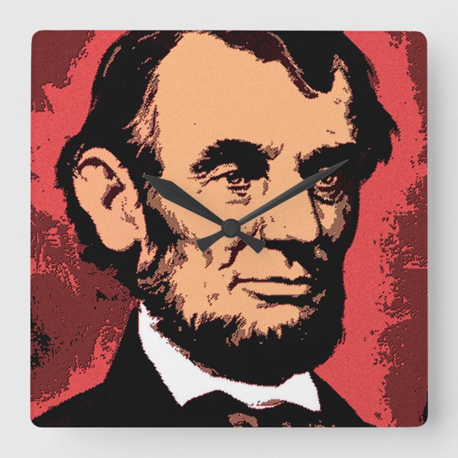ABRAHAM LINCOLN 2   SQUARE WALL CLOCK (Front)