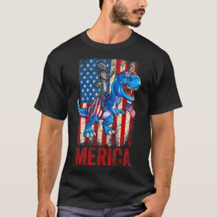 Abraham Lincoln 4th Of July Dino Boys Men American T-Shirt
