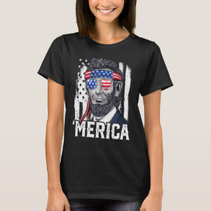 Abraham Lincoln 4th Of July Merica American Flag B T-Shirt