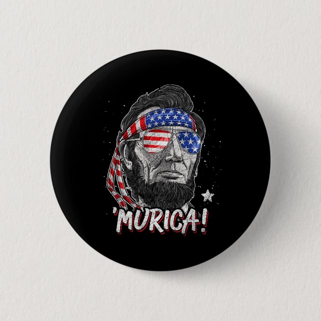 Abraham Lincoln 4th Of July Murica Men Women Ameri 2 Inch Round Button (Front)