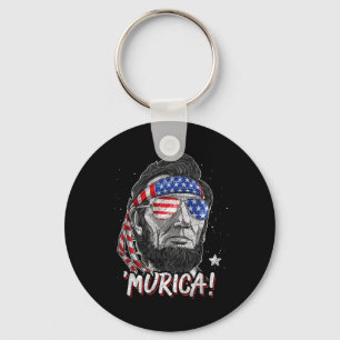 Abraham Lincoln 4th Of July Murica Men Women Ameri Keychain