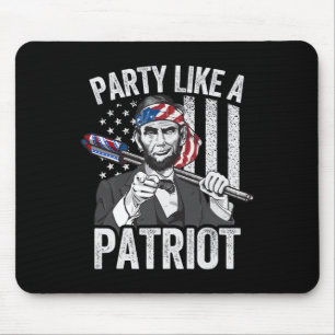 Abraham Lincoln 4th Of July Shirt Men American Usa Mouse Pad
