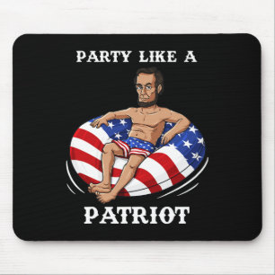 Abraham Lincoln 4th Of July USA Patriot Fun  Mouse Pad
