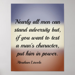 Abraham Lincoln Adversity and Power Quote Poster