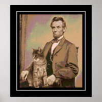 Abraham Lincoln and his cat "Dixie"