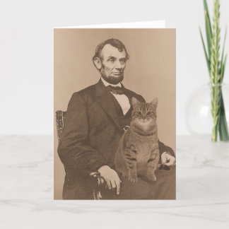 Abraham Lincoln and his cat "Gloria" 2 Card