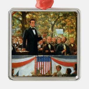 Abraham Lincoln and Stephen A. Douglas Metal Ornament