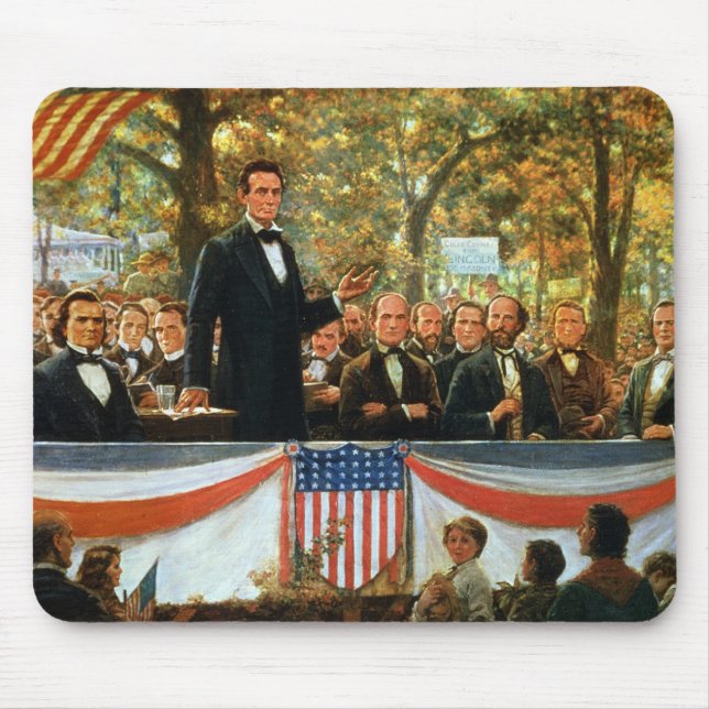 Abraham Lincoln and Stephen A. Douglas Mouse Pad (Front)