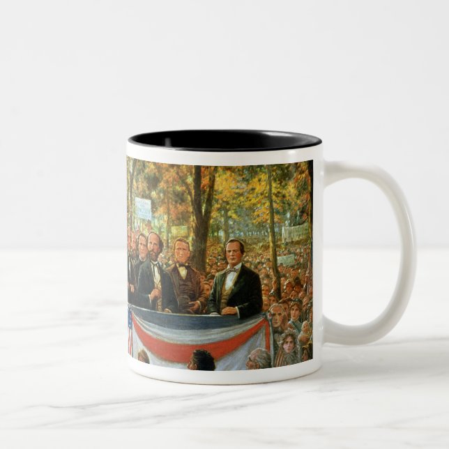 Abraham Lincoln and Stephen A. Douglas Two-Tone Coffee Mug (Right)