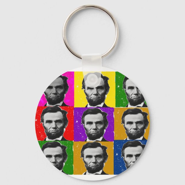 Abraham Lincoln Art Gifts---Unique 9 Photos Keychain (Front)