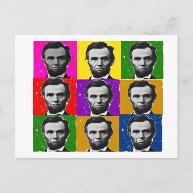 Abraham Lincoln Art Gifts---Unique 9 Photos Postcard (Front)