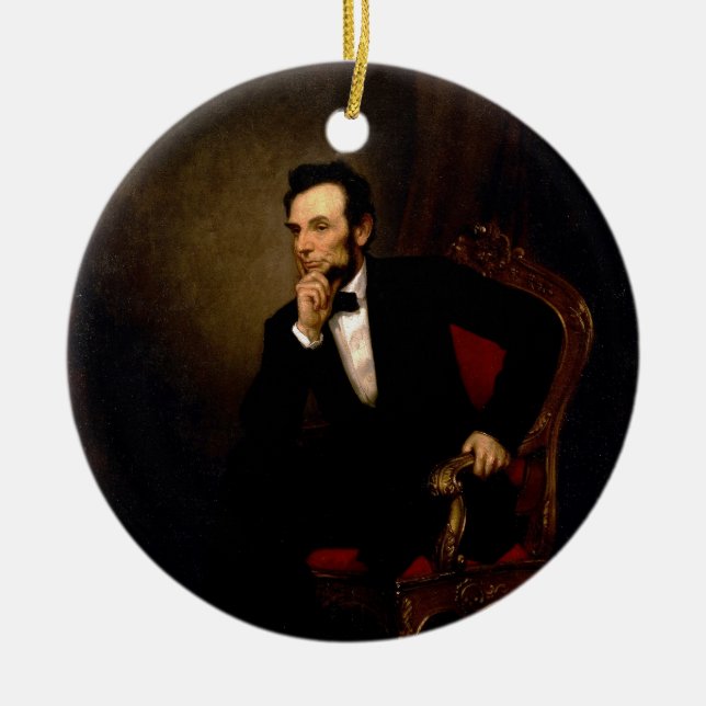 Abraham Lincoln by George Peter Alexander Healy Ceramic Ornament (Front)