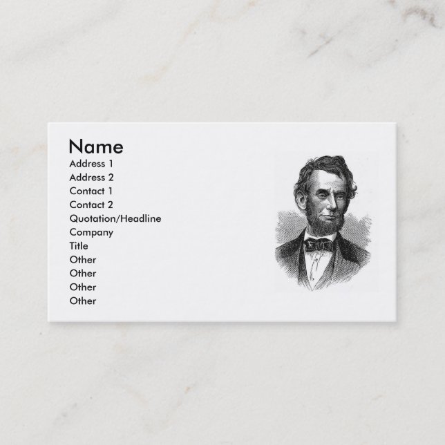 Abraham Lincoln Carte de visite (Devant)