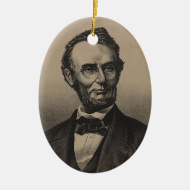 Abraham Lincoln Ceramic Ornament (Front)