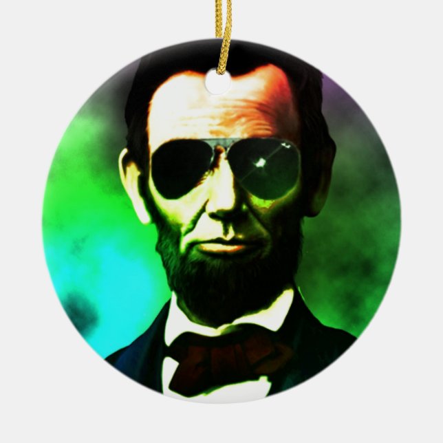 Abraham Lincoln Ceramic Ornament (Front)