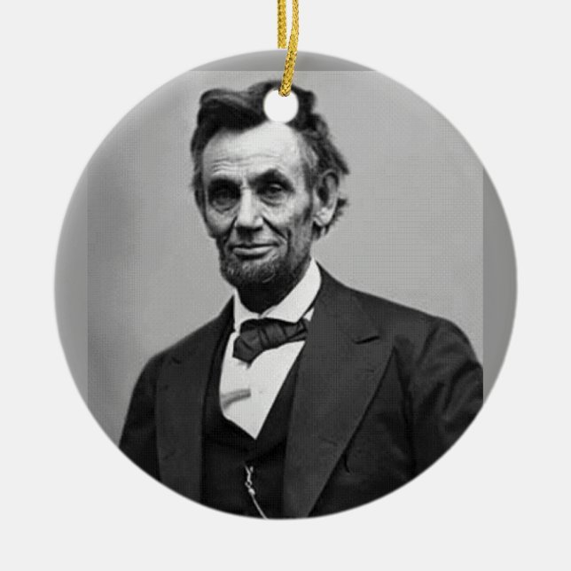 Abraham Lincoln Ceramic Ornament (Front)
