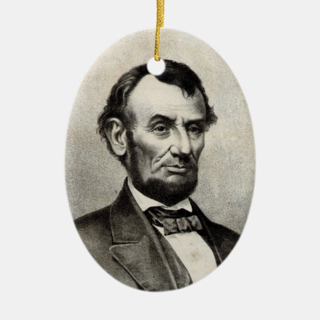 Abraham Lincoln Ceramic Ornament (Front)
