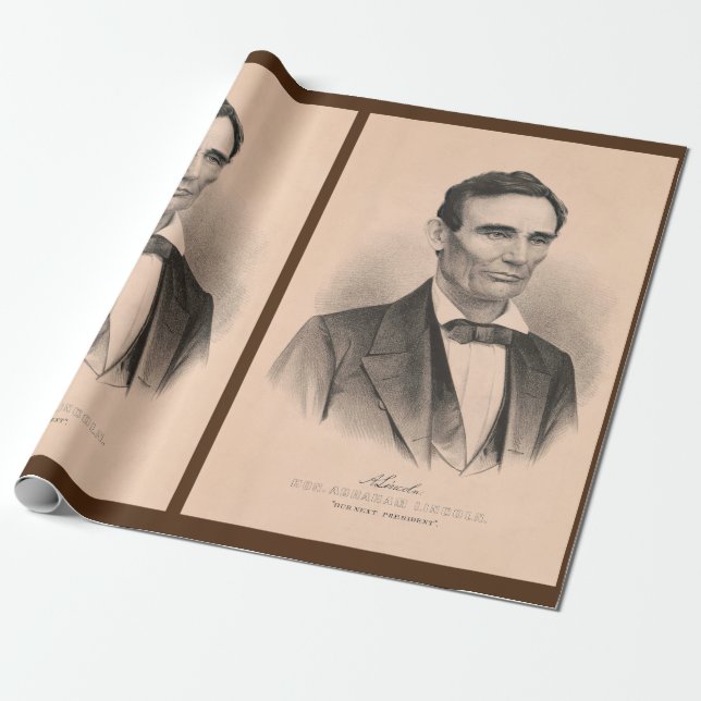 Abraham Lincoln Elected President 1860 Lithograph Wrapping Paper (Unrolled)