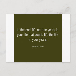 Abraham Lincoln Famous Quote, Motivational Postcard